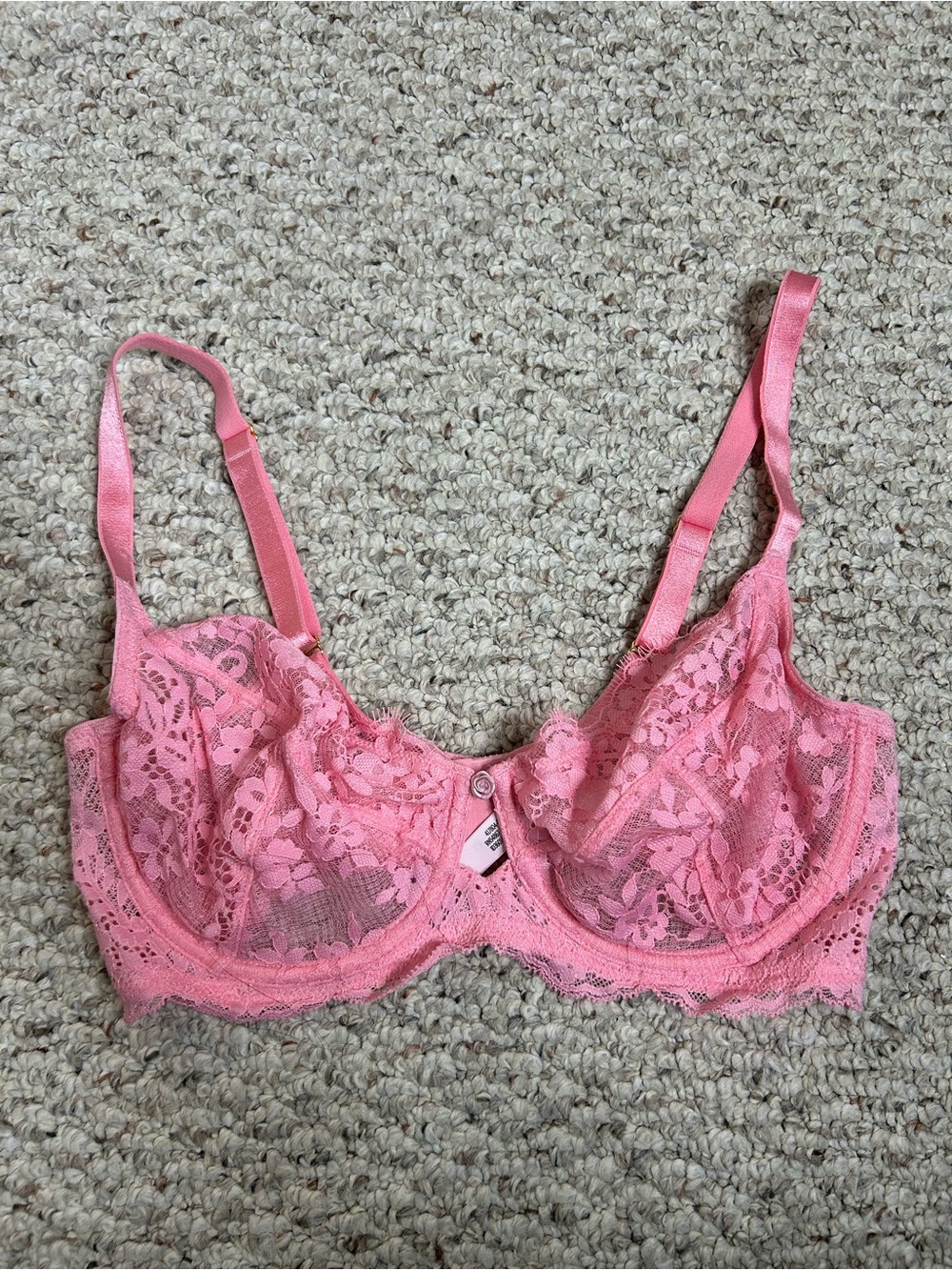 Victoria's Secret pink lace bra size 34DD
